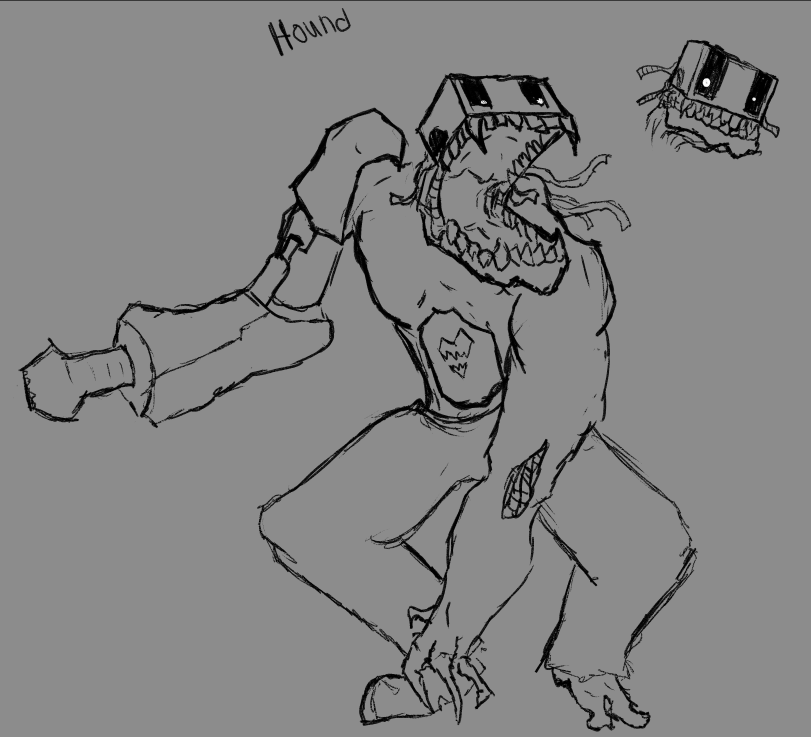 GroovyFellar's tweet photo. a Bot who has been altered more, Less Ducktape, Rivets and Bailing wire, and more Bio-horror. Hound. https://t.co/GBDmrS8STA