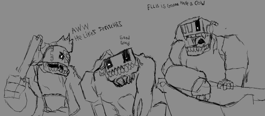 GroovyFellar's tweet photo. a Bot who has been altered more, Less Ducktape, Rivets and Bailing wire, and more Bio-horror. Hound. https://t.co/GBDmrS8STA
