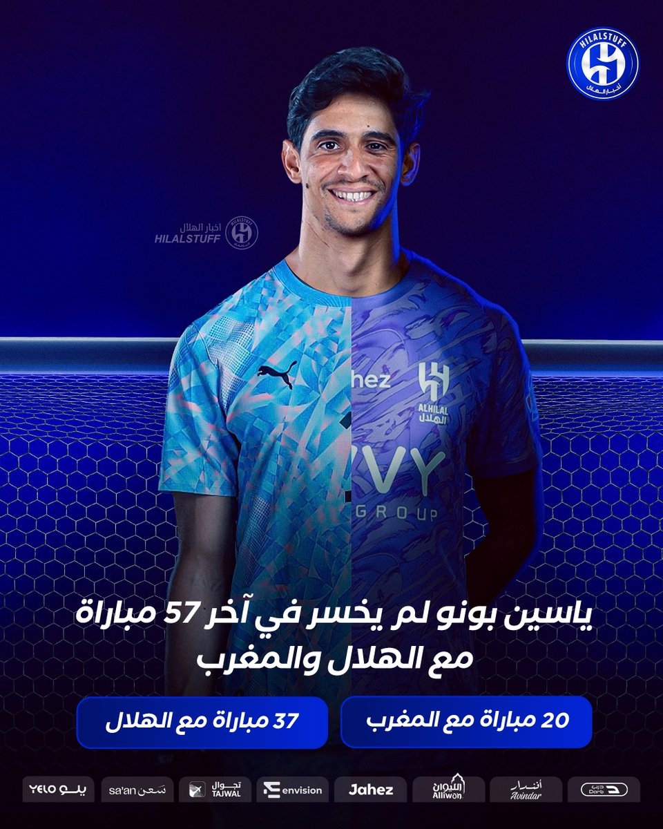 hilalstuff's tweet photo. 🚨 ياسين بونو لم يخسر في آخر 57 مباراة مع الهلال والمغرب 😨☝️💙

— 37 مباراة مع الهلال 🇸🇦
— 20 مباراة مع المغرب 🇲🇦 https://t.co/BoFnsFgdk2