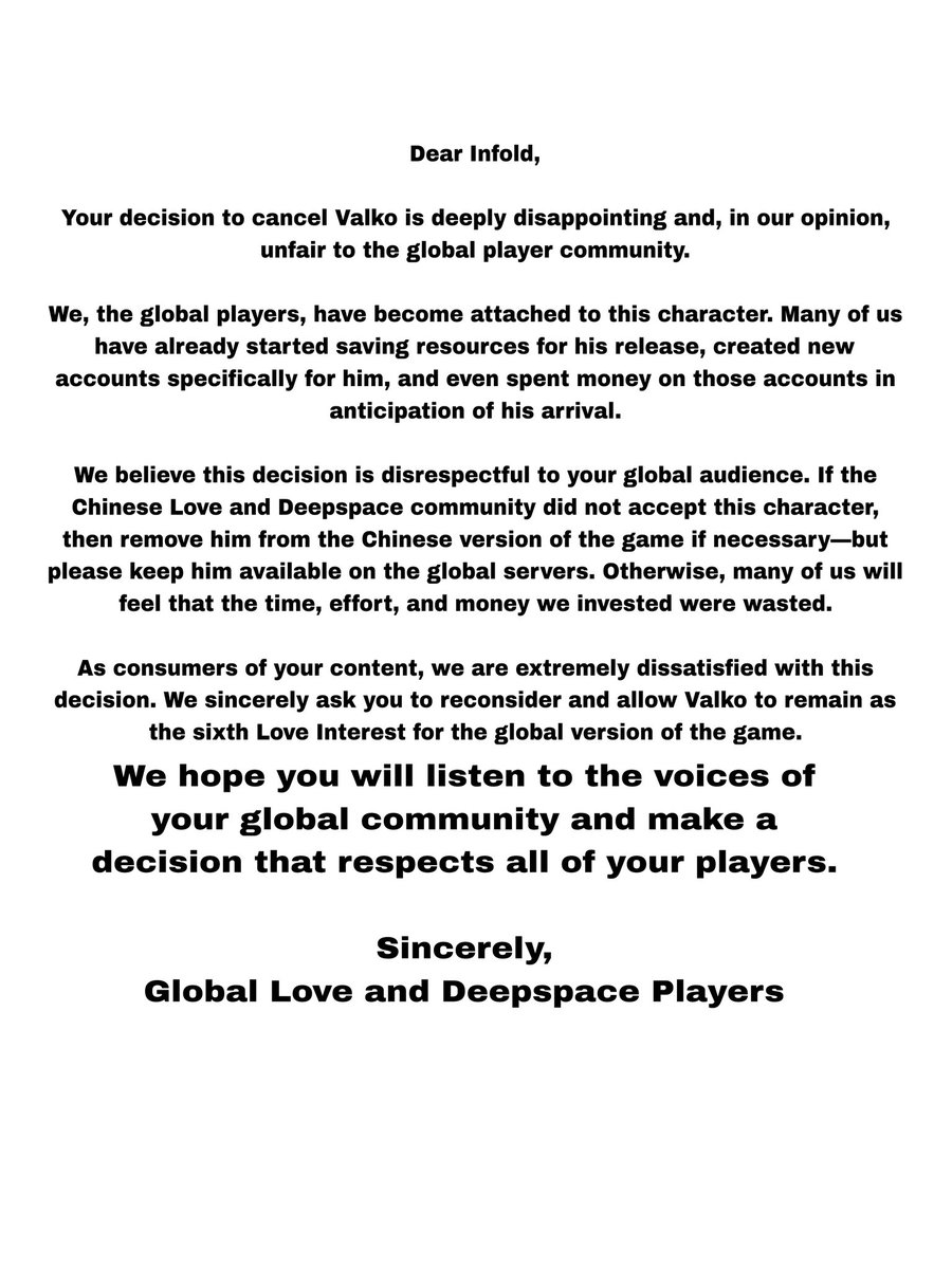 sheniie5's tweet photo. @Love_Deepspace #BringValkoBack https://t.co/YBnXVLFUS2
