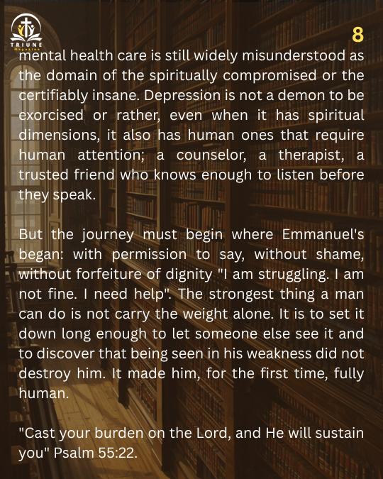 triunemagazinee's tweet photo. Mental health  depression, anxiety, trauma, grief, burnout does not discriminate by gender. But the "response" to mental health struggles is deeply gendered, &amp; for men, that gendering...

#TriuneMagazine
#WordForTheWeek
#persecution
#menandthementalhealthjourney
#learningGodsword https://t.co/3fP7ExZUHq