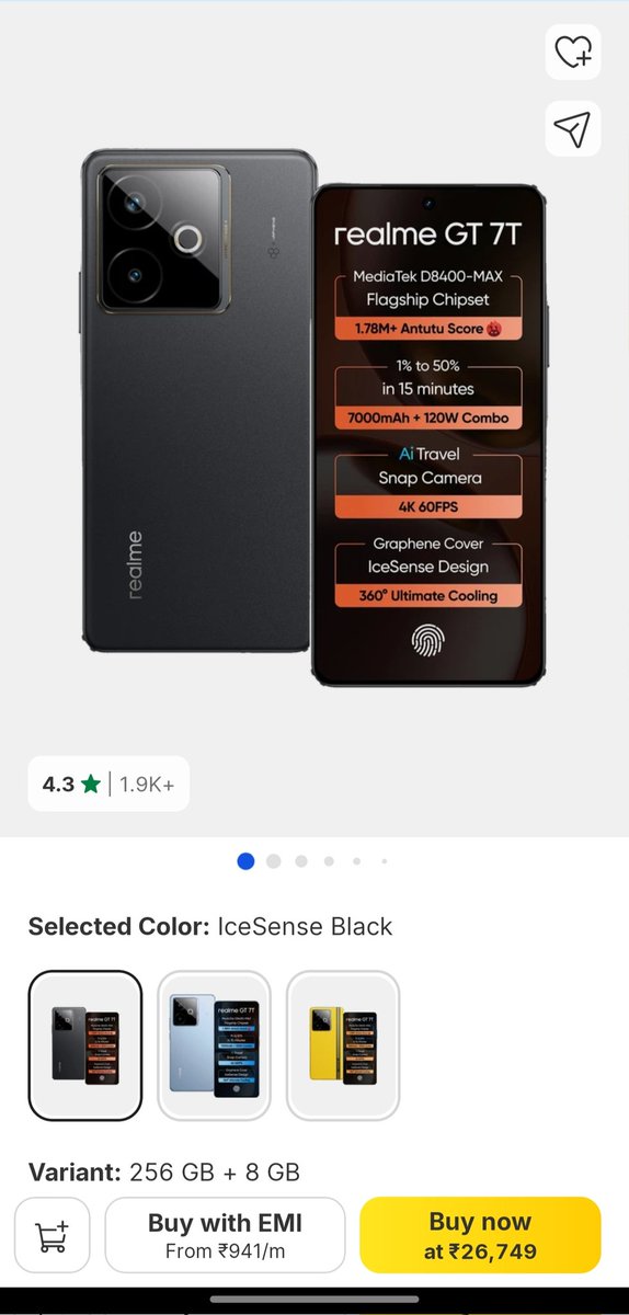 amreczy_'s tweet photo. With flagship-level specs at ₹26,749, this might just be one of the best value-for-money phones right now. What do you think? https://t.co/5hVnKPtFmR