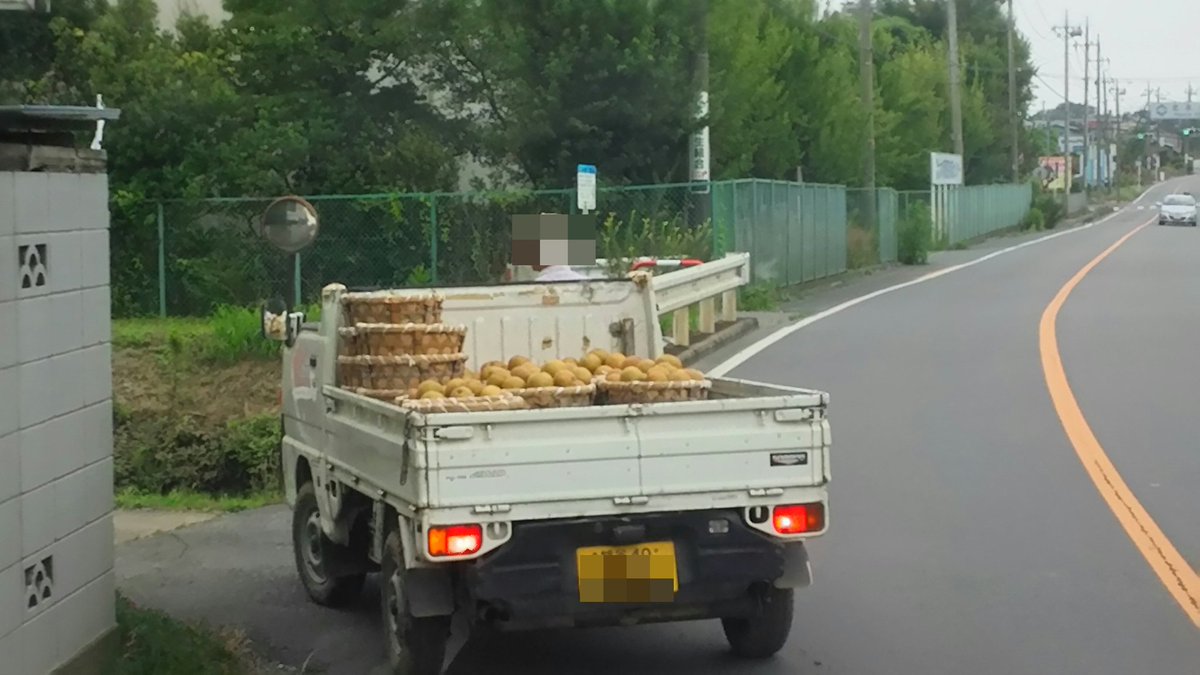kimuraEXPRESS's tweet photo. 果樹園付近では世間一般に販売してない激レアな車も走ってるから目が離せない😳 https://t.co/sxVzfMN6mV