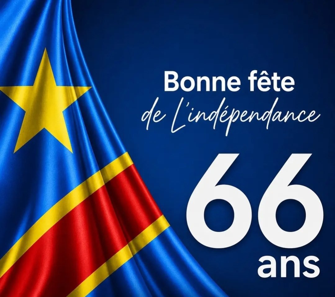 Daraja_media's tweet photo. #RDC: "66 ans ! C’est déjà l’âge de la retraite.

Quel bilan pouvons-nous tirer après 66 ans : progrès ou recul ?
Quelles leçons avons-nous apprises ? Et surtout, comment rectifier le tir ?
Quelles sont les causes profondes?

Bonne fête de l’indépendance 💯🎉✨🔥

Le Réveil c’est maintenant.
* Consolidons et améliorons, au lieu de toujours recommencer à zéro.
* Nous ne sommes ni les premiers, ni les derniers. Laissons un héritage solide aux générations futures." Ambassadeur
@cibalanky