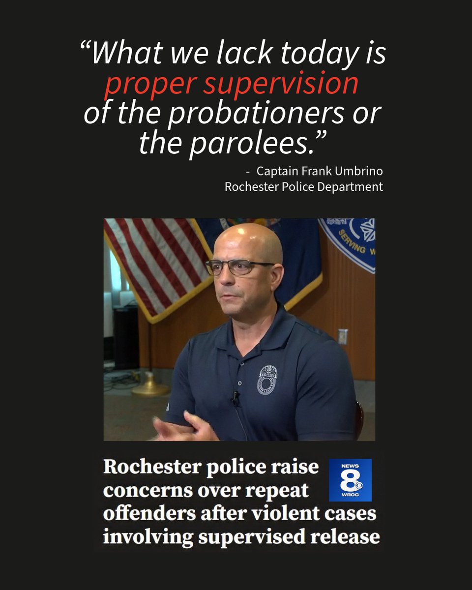 CSC_NY's tweet photo. Before Less Is More Parole Reform passed in 2021, #police warned #newyork state legislators eliminating prison time for "technical" parole violations &amp; decreasing supervision of parolees would worsen crime.
They didn't listen. https://t.co/aVEwSualE0
#ROC #WNY #CNY #publicsafety https://t.co/fbSj7NAebK