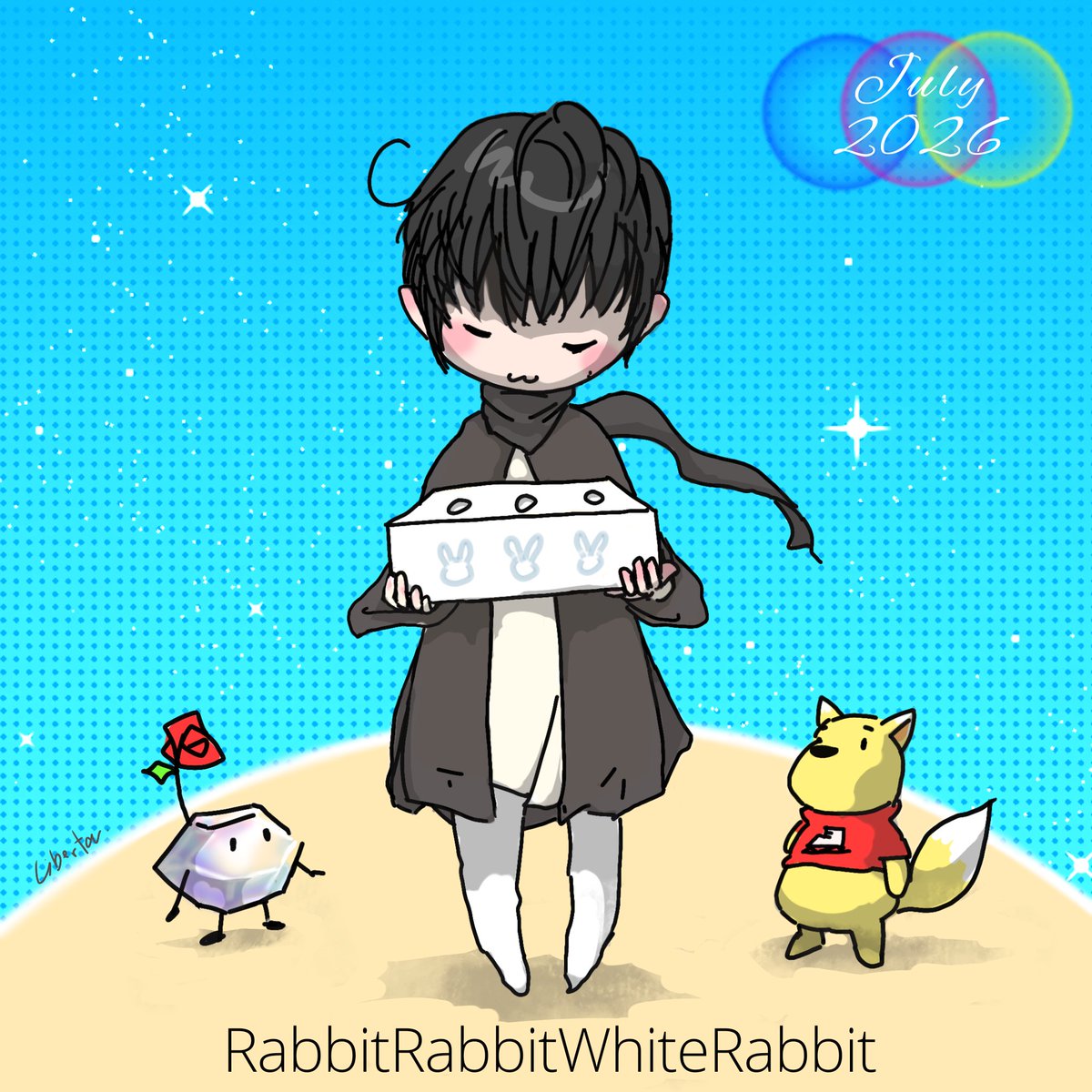 LibertanewLife's tweet photo. RabbitRabbitWhiteRabbit
 ぜんぶのほしをキミにあげる

令和八年 文月 朔日
 #羽クリエイティブ https://t.co/aLGIi218ja