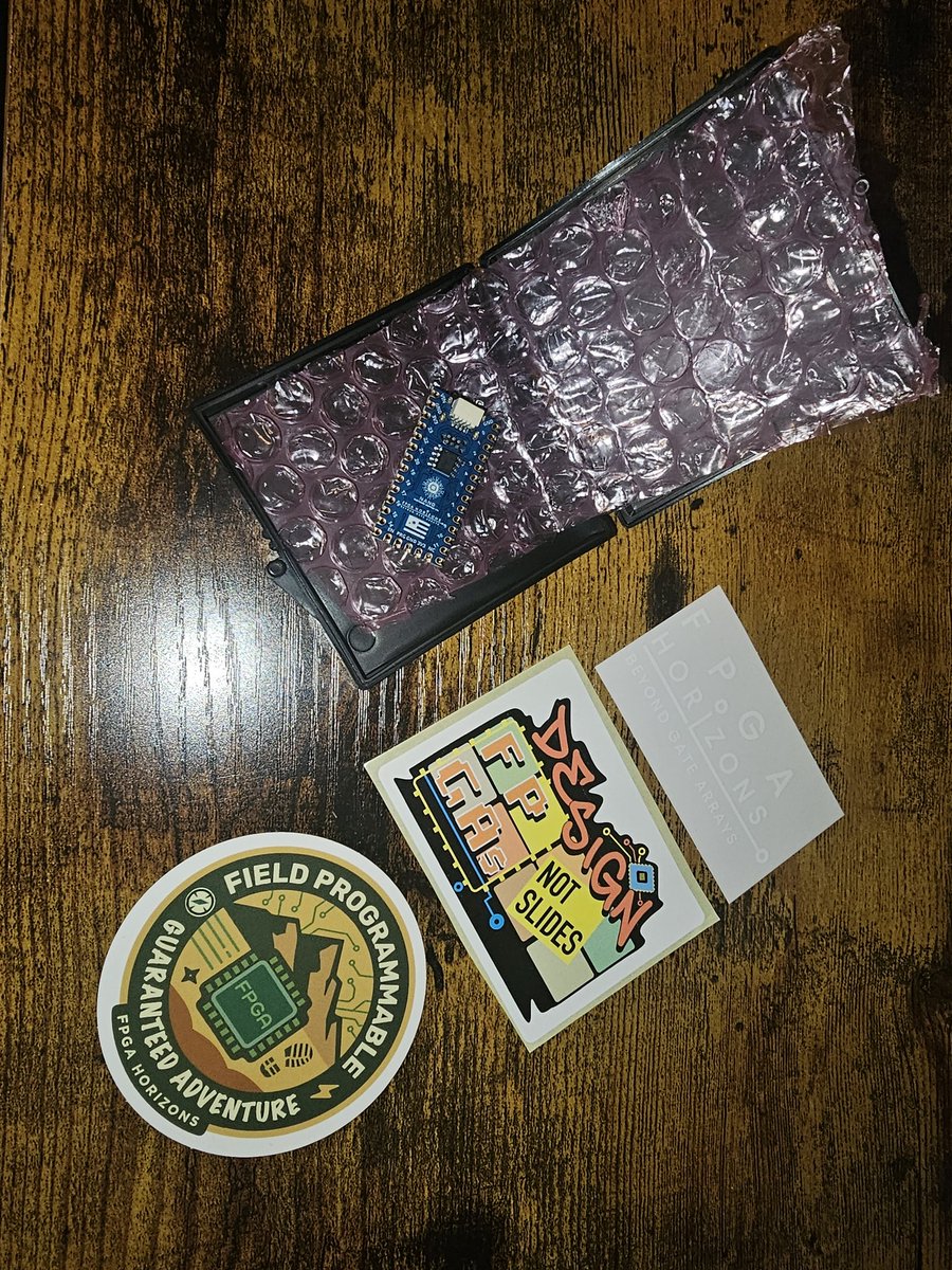 The_Hoovs's tweet photo. Just received my https://t.co/gBEsXdS5Nh board! Thank you @ATaylorFPGA and @i2cjak ! Can't wait to run some projects with it and thanks for the cool swag! https://t.co/RKLI5O7TB3