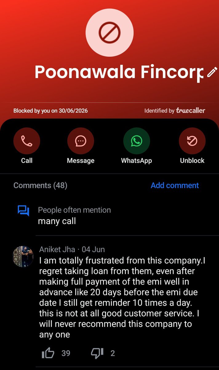 rajmng's tweet photo. @poonawallafinco 
Please 
Stop this harassment to your customer  🙏😡😡,

Receive loan emi due date reminder  automated call per day 5 to 6 time .

Not single EMI skipping last 1 years,

Still send WhatsApp message,
SMS &amp; automated call .
😔🥺☹️☹️🙁😠😠 https://t.co/ttWN2ILZD4