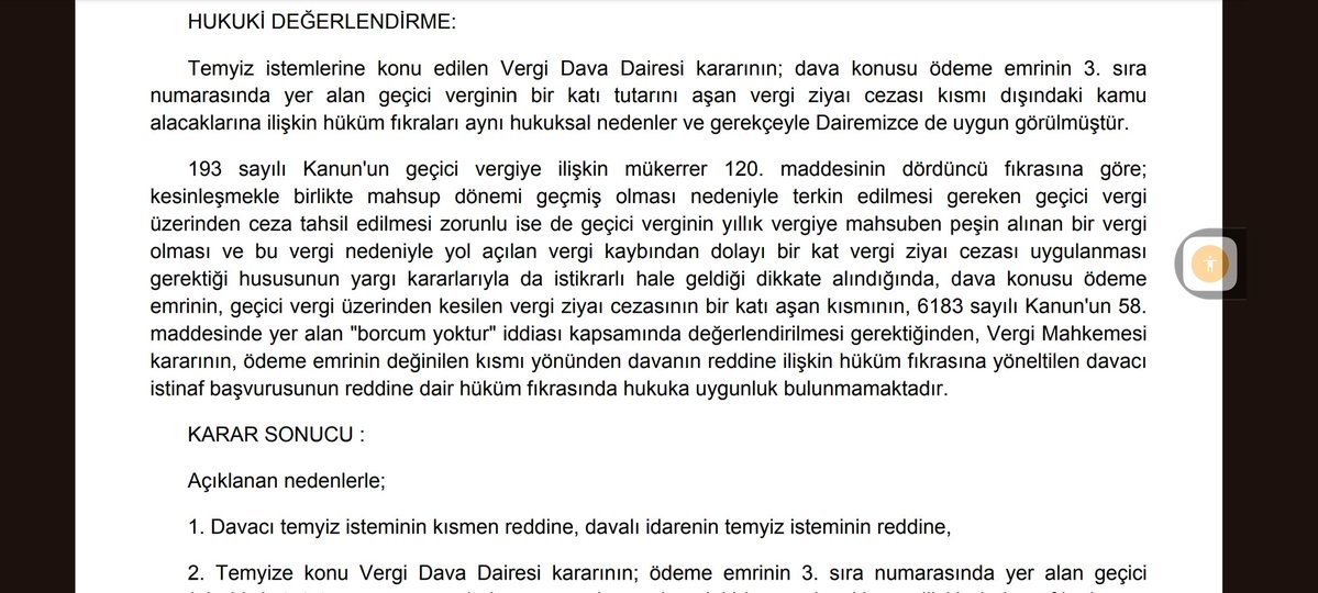 ihtiyaronder's tweet photo. Geçici vergiye ilişkin vergi ziyaı cezası tek kat kesilebilir. Bu husus ödeme emri aşamasında "borcum yoktur" kapsamında dikkate alınmalıdır. 
Danıştay 3.D
K:2025/3806 https://t.co/zdyfvWtWia