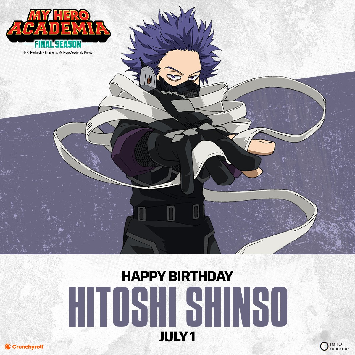 MHAOfficial's tweet photo. Happy birthday, Shinso! 🎂 https://t.co/7y4phkgOTE