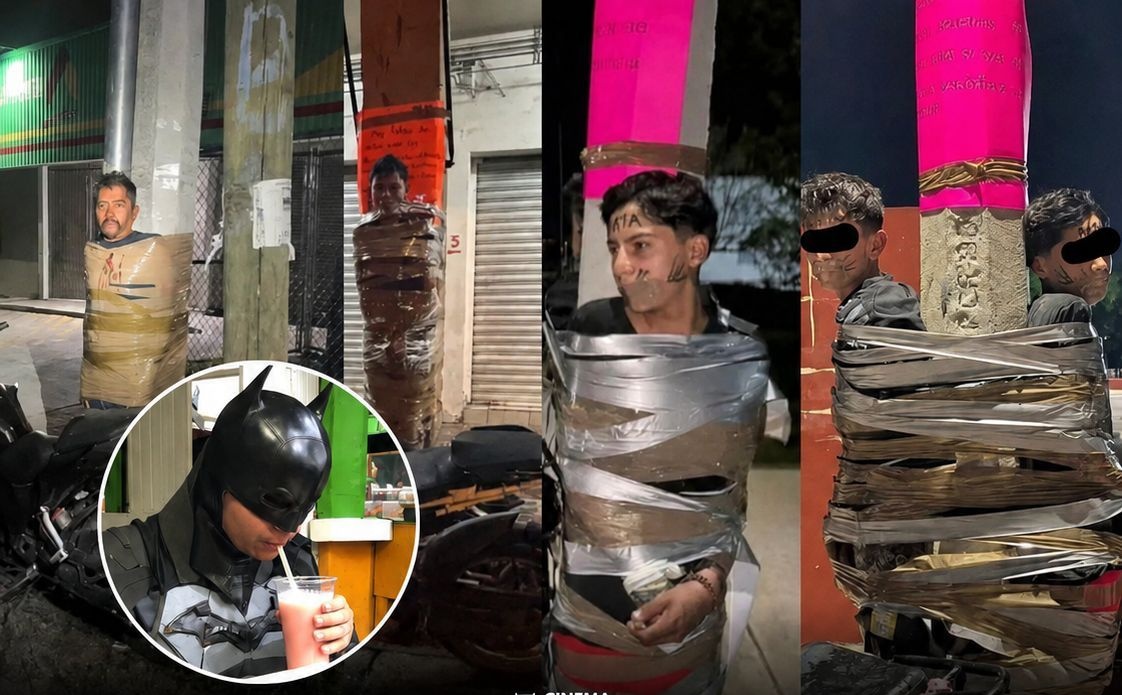 mspbra's tweet photo. Um Batman Mexicano está prendendo ladrões de motos em postes com fita adesiva.

Ele já fez isso cinco vezes e agora a polícia está atrás dele. https://t.co/pPaizQiNVy