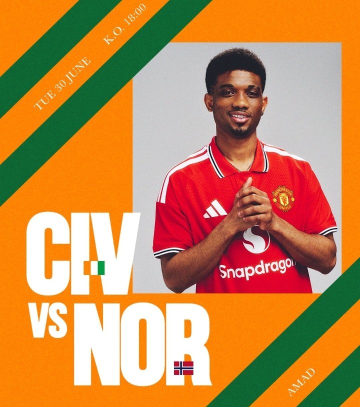 ALLANOKOTH8's tweet photo. Pure magic incoming. Amad Diallo is ready to light up the pitch once again for Ivory Coast tonight https://t.co/VjFik57HLz