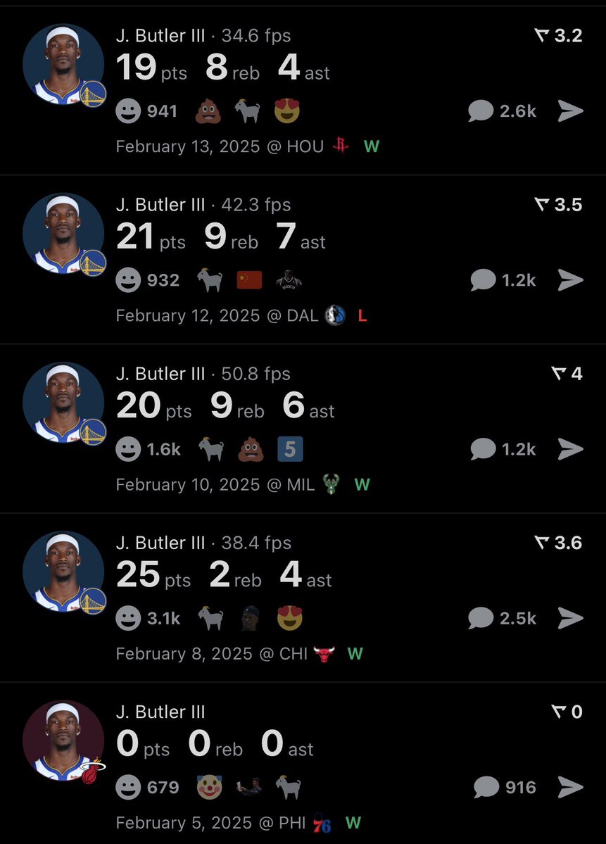 HeatForum's tweet photo. This got me wondering. All of this was in the same season.

The first one with 3p, 4r, 5a was opening night.

The Detroit game was a “look what I can do, pay me!” game.

That second half of the season w/ the dubs he was a completely different player in nearly the exact same role. https://t.co/LCJhJwUJNP