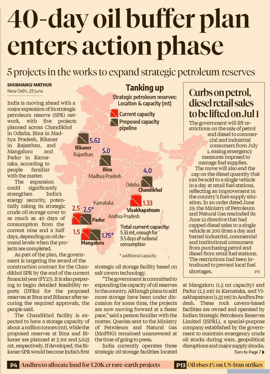 sunillii_'s tweet photo. Highly appreciate the Government's decision to expand strategic petroleum reserves. Thrilled to see Chandikhol, Odisha being a key part of this 40-day oil buffer plan. Thank you @Min_MoPNG for securing India's future!  #Odisha #EnergySecurity #ViksitBharat https://t.co/S0LWtsACsz