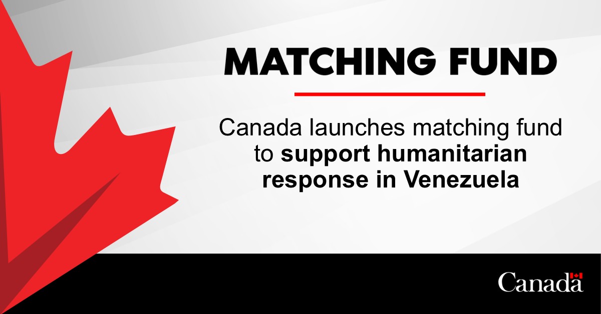CanadaDev's tweet photo. Canada will match donations made to the Canadian Red Cross and the Humanitarian Coalition in support of urgent relief efforts in #Venezuela.
 
Read our announcement: https://t.co/9TYTyihpzE

@CanadaFP @humcoalition @redcrosscanada https://t.co/Y5h3ky5YWA