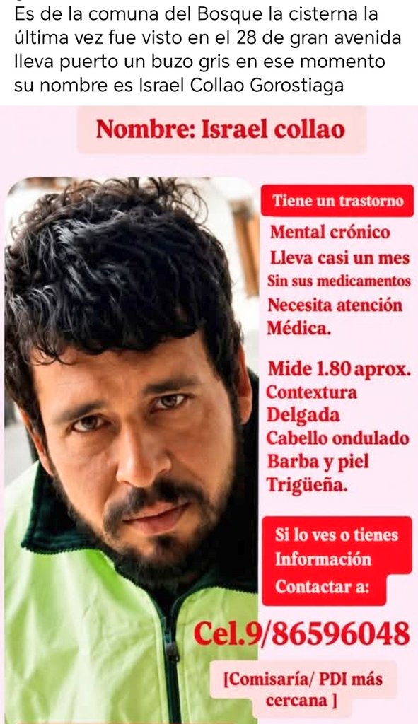 ACru_zi's tweet photo. Por favor difundir 🙌🏻✨
@Personaschile 
#LeyExtraviados https://t.co/fs2KMtnKNx