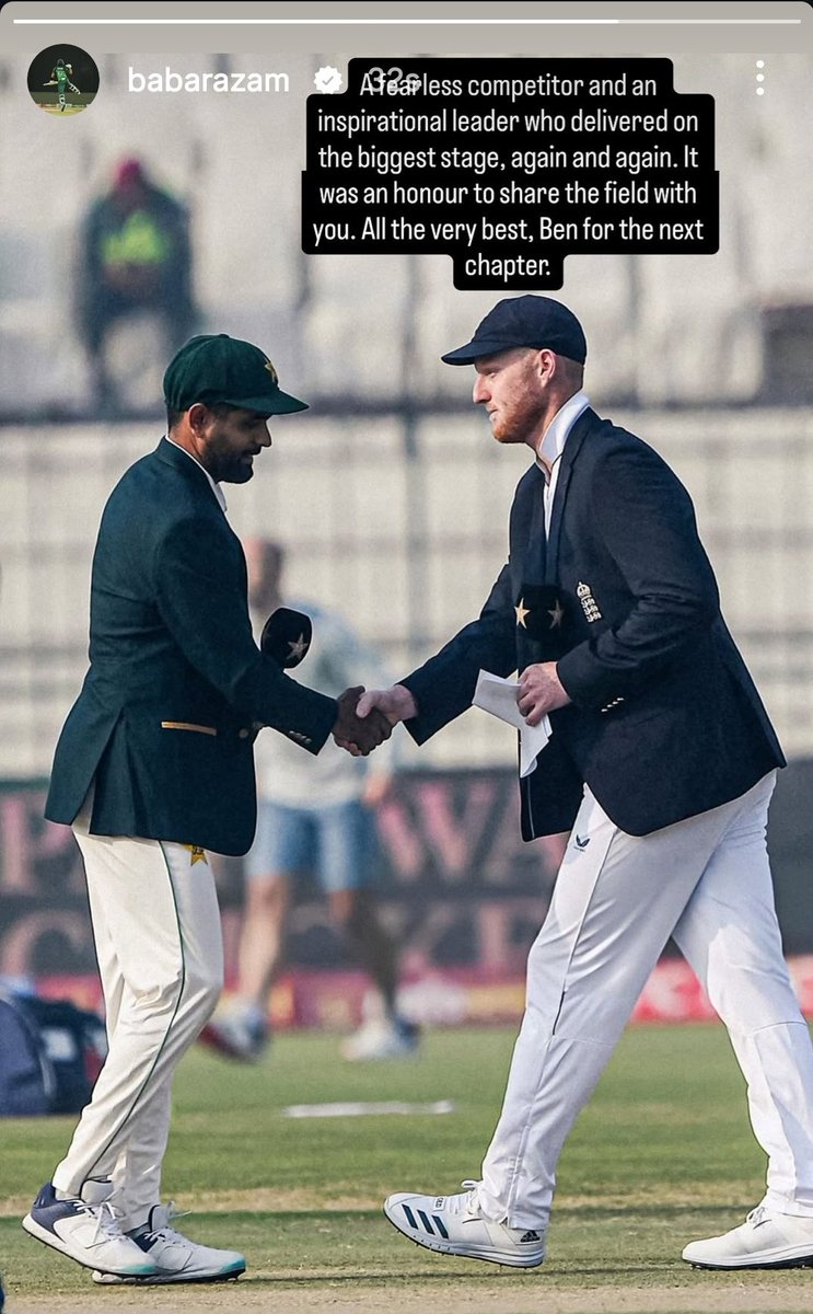 ImMadii5's tweet photo. Babar Azam's Insta story for Ben Stokes ♥️ https://t.co/NuRJ0MbLli