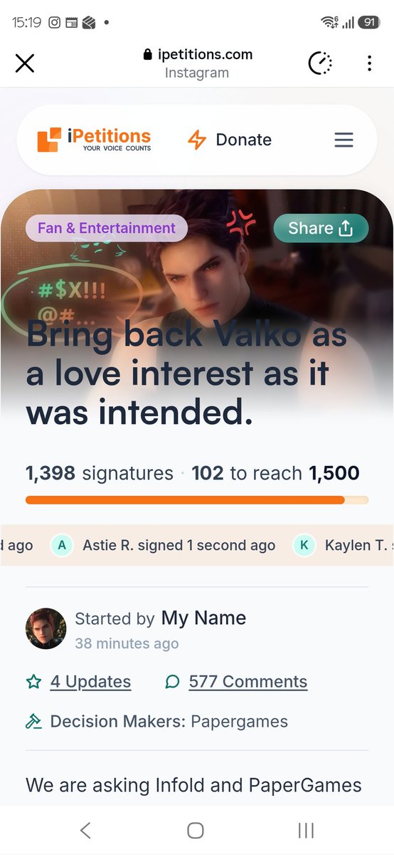 Rumizayne's tweet photo. There's a petition for Valko. Its goal is to ask Infold to reconsider cancelling him and to show that many players were genuinely excited for his release. If you'd like to support it, consider signing and sharing it. ❤️

Link: https://t.co/DOZZmjbTte https://t.co/D9HJbfN4bt