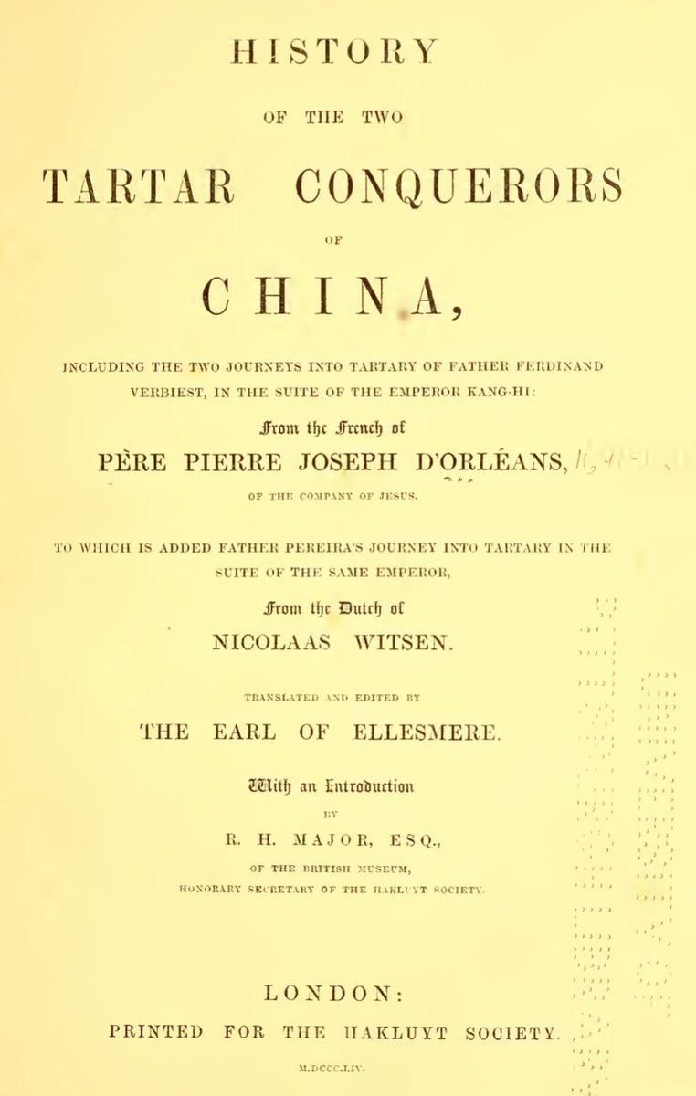 pakkooonMIRAI's tweet photo. 1688年にフランスで出版された、イエズス会士ドルレアンの歴史書『中国を征服した二人のタルタル皇帝の歴史』の原典を読み解くと、学校の教科書が隠している生々しい力関係が見えてきます🧐

面白いのは、12世紀の金朝や13世紀の元朝が中国を征服した際の本質的なプロセスです。

一般的な歴史では「野蛮な北方民族に一方的に侵略された」と描かれがちですが、この当時の記録は全く異なります。
実際は、中国（宋）の朝廷が国内の反乱やトラブルを自力で解決でき���、「強いタルタルに応援を頼もう」と、自分たちから都合よく軍事介入を依頼したのがすべての始まりでした。

しかし、いざタルタルが圧倒的な武力でトラブルを解決すると、中国側が用意した感謝の言葉やプレゼント（進物）などには目もくれず、「俺たちが滅亡の危機から救ってやったんだから、国の一部を譲れ」と実利的な要求を突きつけてきます。

そこで慌てて中国側は、原典で「金メッキされた武器」と皮泥られているような見せかけの武力を振り回して抵抗するものの、タルタルの実戦的な短剣の前には手も足も出ず、最終的に国ごと丸ごと乗っ取られるという、自業自得な歴史を繰り返していました。

さらにその後、明朝の時代になってもその本質は変わらず、裏で北方の最高権力者（タンユ）に多額の「年金」という名目の事実上の貢ぎ物を支払うことで、実質的に「金を払って見逃してもらっていた」というのが、当時の西洋インテリジェンスの冷徹な見立てです。

どれだけ歴史が綺麗に取り繕われていようとも、1次資料が語る実態は、常に「見せかけの虚飾」vs「実利的な圧倒的武力」の構図だったことがよく分かります。