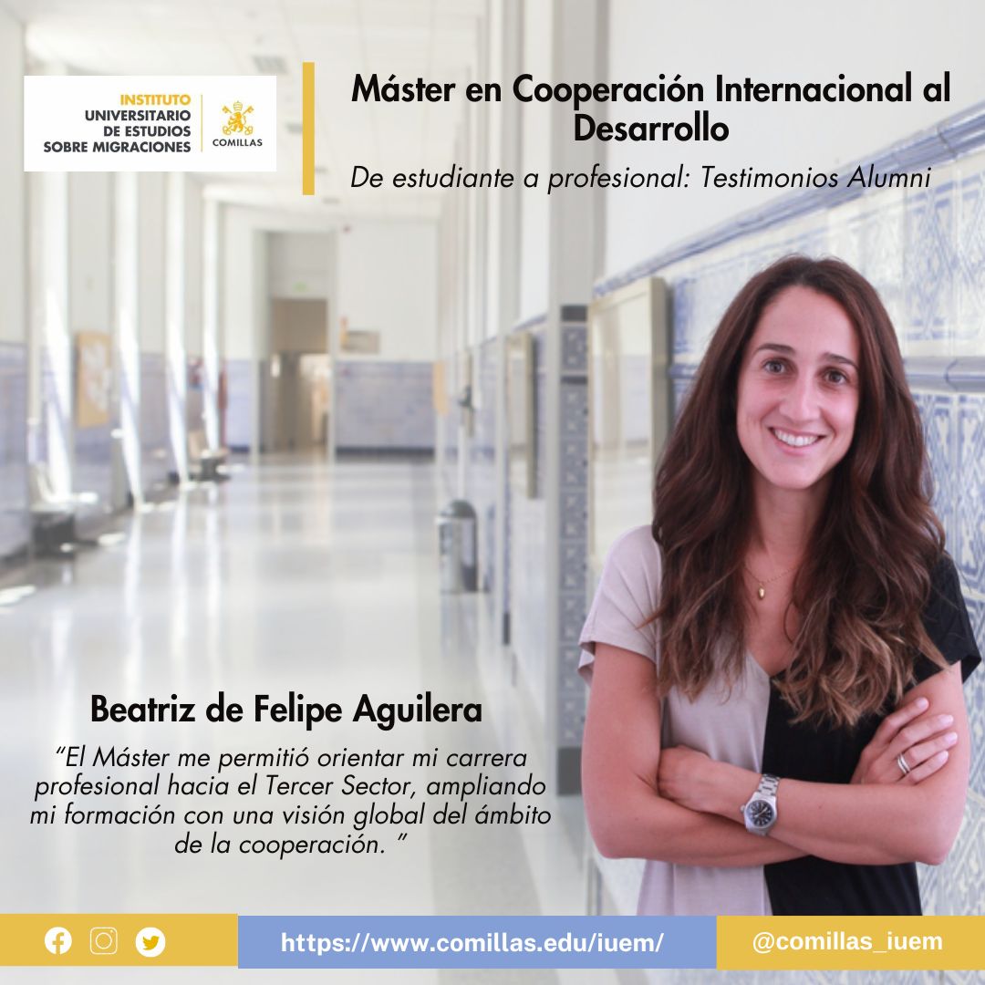 Comillas_iuem's tweet photo. 🌍 De estudiante a profesional en cooperación.

Conoce la trayectoria de Beatriz de Felipe Aguilera, egresada del Máster en Cooperación Internacional al Desarrollo del Instituto Universitario de Estudios sobre Migraciones.

🔗Descubre más: https://t.co/DsPbyVymD9 https://t.co/XoVhWWIA3Y