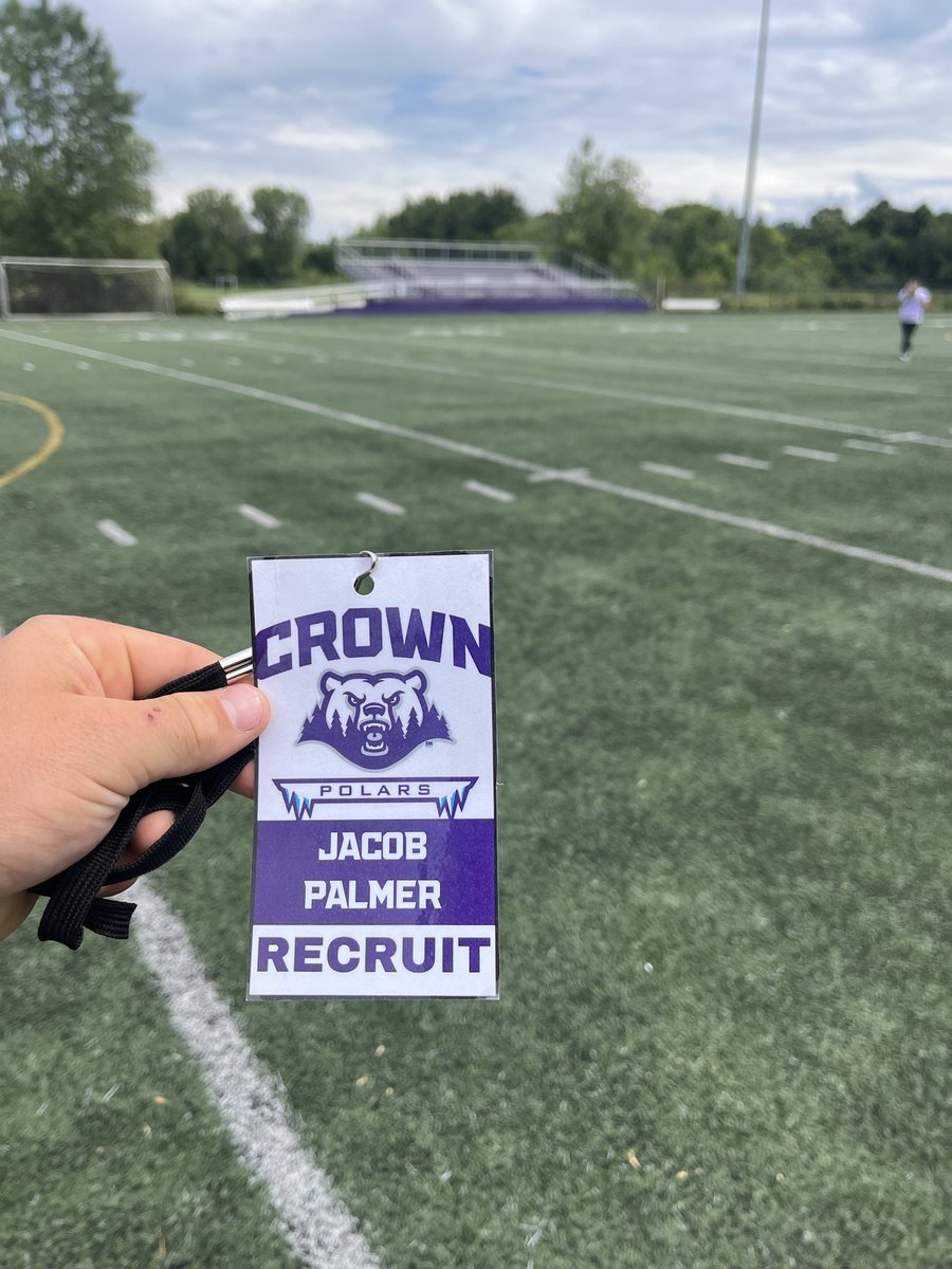 jake_palmer27's tweet photo. After a great visit Friday and great talks with @EShourds5 I am blessed and very grateful to receive my first offer from @CrownCollegeFB @_Coach_Franz @MJ_NFLDraft https://t.co/x8Z6lI9PtR
