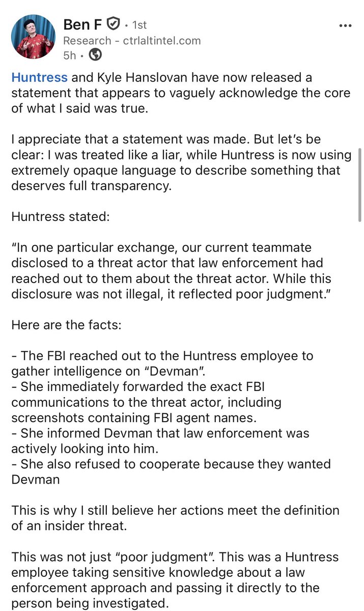 Onion_Tortoise's tweet photo. Extra extra read all about it! 📰 Ben has addressed Huntress’s public statement regarding the insider! Also allegedly the insider and Devman are engaged?! Can this get any better?? https://t.co/2OWOV9dAbo