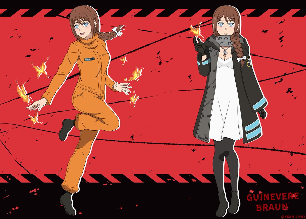 xkamiliyax's tweet photo. Guinevere/グィネヴィア
– Her name is based on Queen Guinevere from the British legends of King Arthur.
– She has loved butterflies since childhood. Because of this, each of her Fire Butterflies is named after a real-world butterfly species.
#fireforceoc https://t.co/bmbqSEXLAl