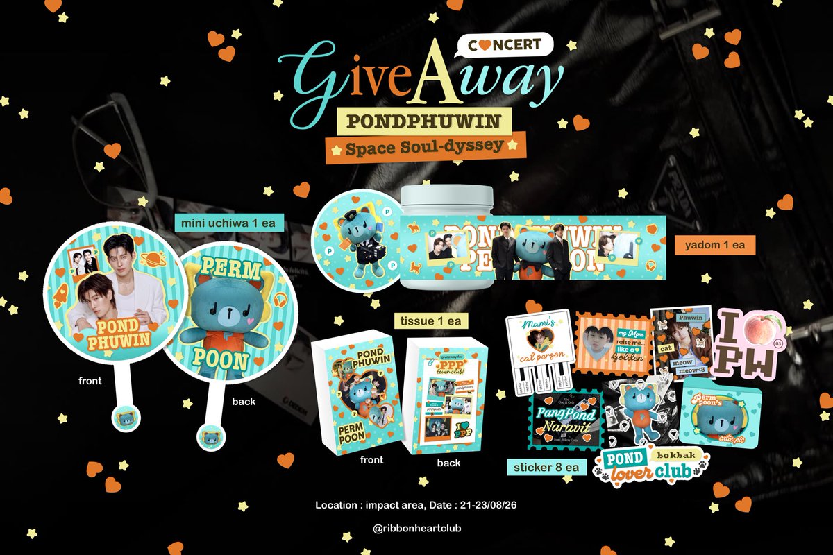 ribbonheartclub's tweet photo. pls kindly rt ♡

GIVEAWAY PPW Space Soul-dyssey 🌟

only 30 set 💌

🪽 rt &amp; show this tweet

✿ Date : 21 August 2026
✿ Location : Impact Arena 

#PondPhuwinConcert 
#PondPhuwin #ปอนด์ภูวินทร์ https://t.co/9Ag0qsRqN0