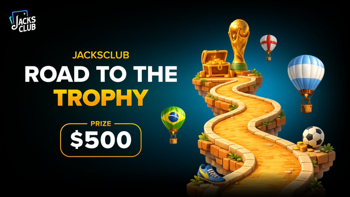 JacksClubCasino's tweet photo. 🏆 The Knockout Stage is HERE, and every prediction matters! ⚽️

JacksClub Road to the Trophy is heating up as the Round of 32 kicks off.

🎁 500 USDT Prize Pool

Think you can predict the winners? Make your picks, climb the leaderboard, and compete for your share of the rewards
.
⏳ Don't wait—the next match could be your biggest win.

👉 Join the Telegram for more details: https://t.co/qDitKJcuS2

#WorldCup2026 #Football #Predictions