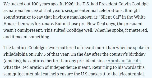 jackbutler4815's tweet photo. Today in @WSJFreeEx, I explain why the Declaration of Independence matters today, with a little help from Calvin Coolidge and Abraham Lincoln: https://t.co/Robn2kOkpf