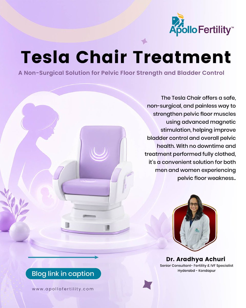 ApolloFertility's tweet photo. Pelvic floor weakness can affect everyday life—but effective, non-surgical treatment options are available.

Read the full blog: https://t.co/wikjxxAuRf

#ApolloFertility #PelvicHealth #TeslaChairTreatment #BladderControl #HealthTips https://t.co/6ykSRiiTOL