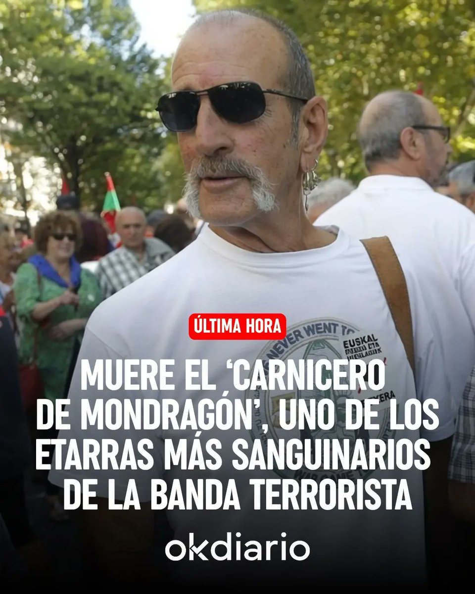 koldobika08's tweet photo. 👇🏻🍾🍾🍾
Cuando un ser tan inmundo como este muere hay que celebrarlo. https://t.co/cBzrXnY1eD