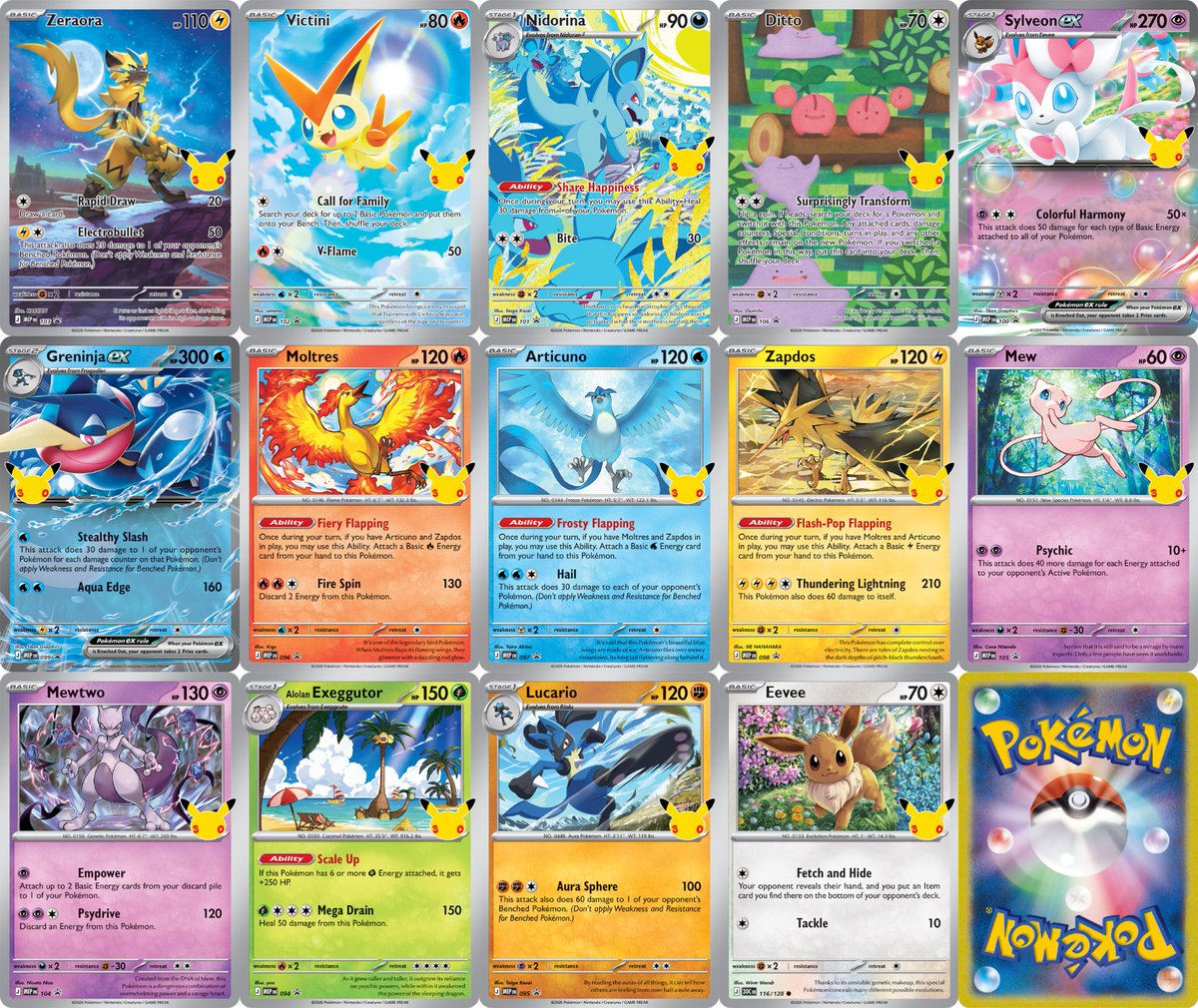 ポケモン カードダス カメックス ミュウツー カイリュー フリーザー サンダー 本日海外公式から判明した30周年関連のカードまとめ ✓新カード&新規