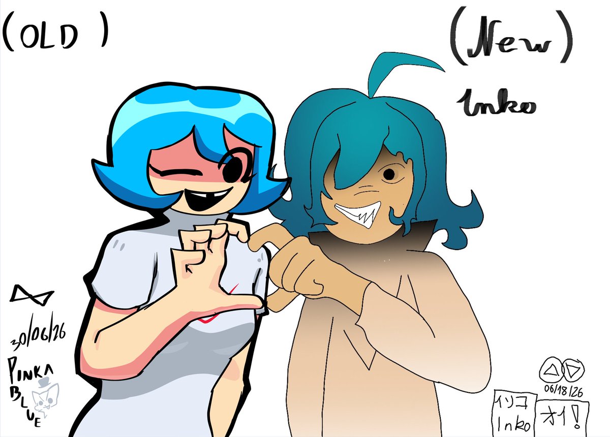 IkkonIchi's tweet photo. Sweet art collab done as milestone for how my "new" version of Phoney (since I took ownership of her) looks compared to @bluelejo's (Phoney's former owner) old design.
We definitelt nailed this one!
#skyverse #skyversefnf #fnfskyverse #artcollab #digitalart #collab https://t.co/gbwDKKnWwQ