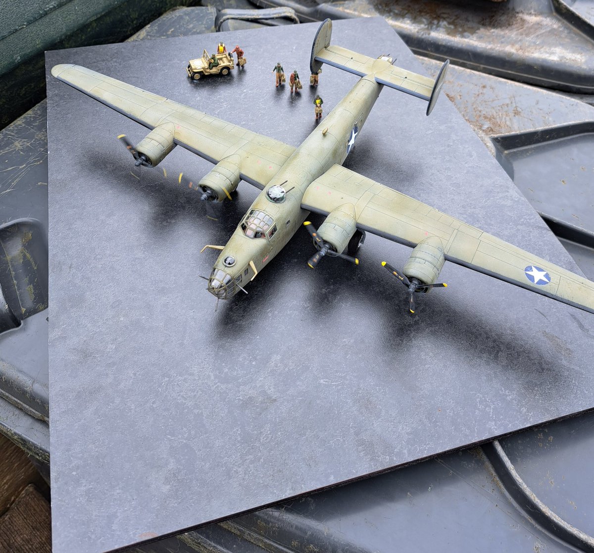 fudge_67's tweet photo. #Justforfunscalemodels 
#JFFLetterB
#B24 #Liberator update;
Complete just in time, this is going to be called fateful flight see link below for the crash site details.
https://t.co/QFMIavGOmS https://t.co/wTjJjtQ48b