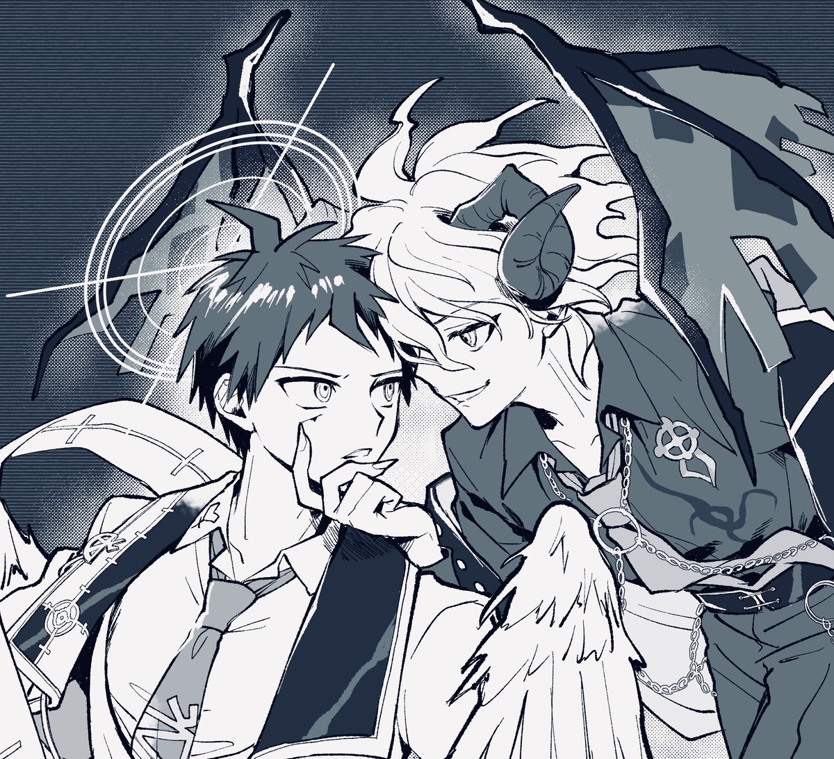 z_pozzz's tweet photo. ずっと描きたかった悪天狛日 https://t.co/rXbRRAcbRe
