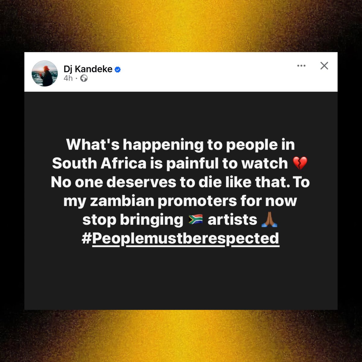 versaedits's tweet photo. Dj Kandeke has called on Zambian promoters to stop bringing South African artists for now.
The Yo Maps manager and DJ, who worked with Mafikizolo and Makhadzi on the recent album ‘Vibes on Vibes’, made the plea amid the ongoing situation in South Africa. https://t.co/3cTSCCFwZM