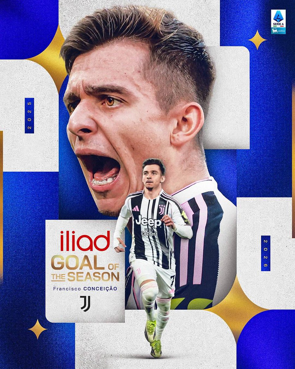 juvefcdotcom's tweet photo. 🚨Chico Conceição’s goal against Roma was voted the best goal of the 2025/26 @SerieA season.👏⚽️⚪️⚫️ #Juventus #SerieA https://t.co/FmJqmUSqdu