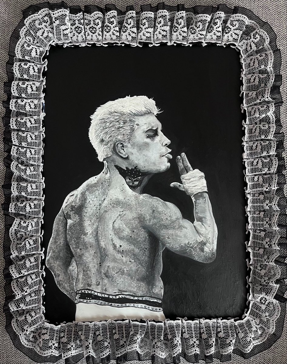 dashingxcody's tweet photo. wishing @CodyRhodes a very happy birthday! 🥳🥳

this year, i decided to de a re-draw of the very first painting i made when i first discovered him and got into wrestling, just last year!! ^^ https://t.co/DjGaloHY22