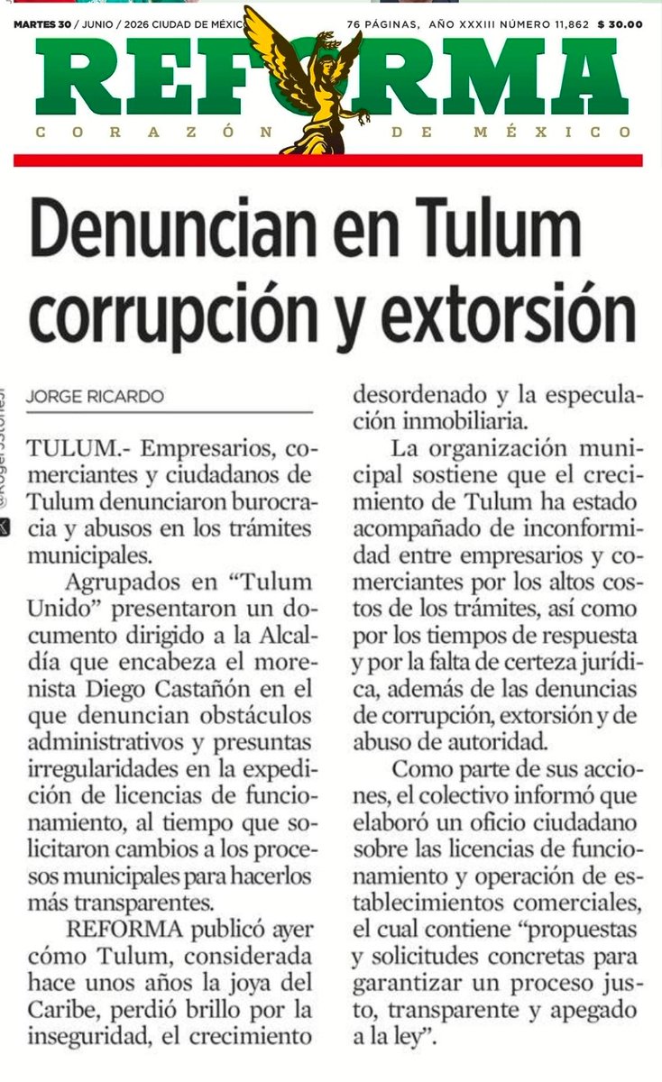 Melissa_Bely's tweet photo. Tulum perdió su brillo por inseguridad y extorsión, pero el gobierno sigue presumiendo que la estrategia de seguridad funciona. 

Pregúntenle a los comerciantes que tuvieron que organizarse para denunciar el cobro de piso.

Pobre México..

👇 https://t.co/n3jwBbj9DW