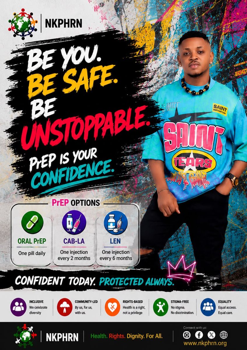 Nkphrn_ng's tweet photo. Be yourself without compromise. Be protected without fear.

PrEP is confidence in action. Choose the prevention option that works for you 
Because when you're protected, you're unstoppable.
#PrEPUp #NKPHRN #BeYouBeSafe #HIVPrevention #StayProtected https://t.co/fYRsHuzQZ6
