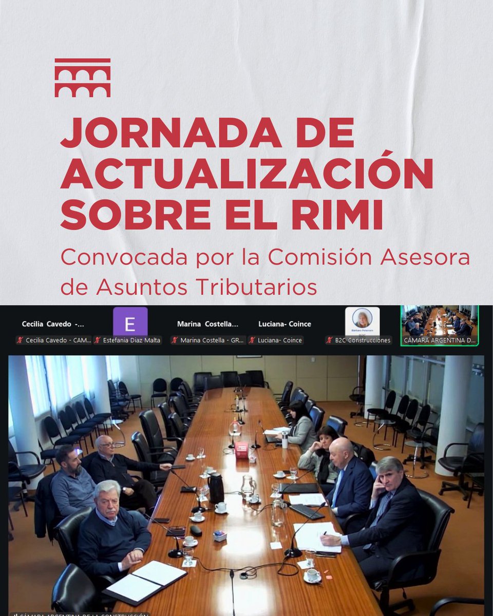 CamarcoArg's tweet photo. ◼️ Se llevó a cabo una jornada de análisis y actualización sobre el Régimen de Incentivo para Medianas Inversiones (RIMI) convocada por la Comisión Asesora de Asuntos Tributarios de CAMARCO. 

Más información en https://t.co/hr8Q6kRNlm

#CAMARCO https://t.co/MBhDMpNZvT
