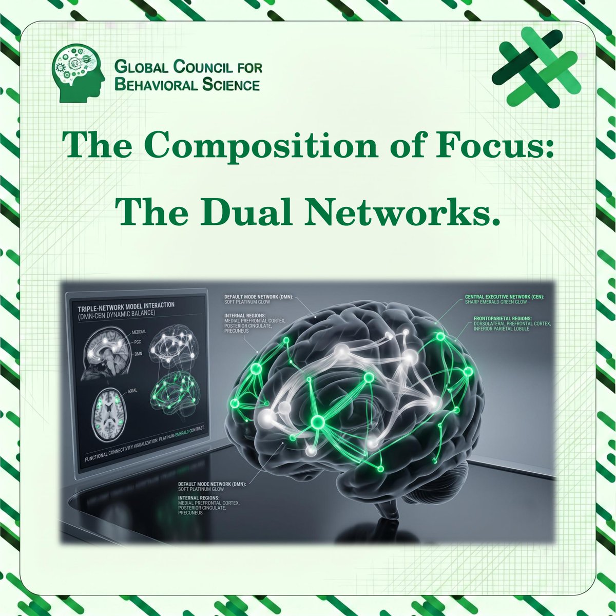 GcbsSocials's tweet photo. The Composition of Focus: The Dual Networks.
We anchor Week 1 in the deep neuroanatomy of focus: The Battle of the Attentional Networks.
#TheArchitectureOfFocus #Neuroscience #AttentionalControl #CentralExecutiveNetwork #BrainMechanics https://t.co/7xz1OrRVTi