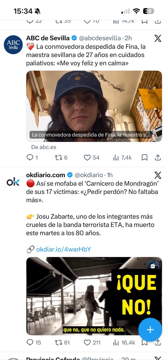 JAIMEDROJAS's tweet photo. Estas dos noticias viene seguidas en Twitter. Es complicado, para mí, comprender algunas veces los caminos que nos marca el Señor. Lo entenderemos delante del Padre. Ahora espero que Dios reciba y consuele a ella y le dé lo que merezca a él. https://t.co/qozb2czU11