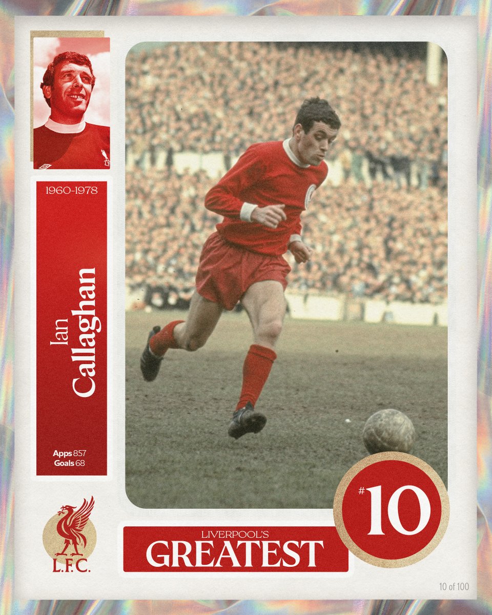 LFC's tweet photo. Liverpool's Greatest - No.10: Ian Callaghan 👏