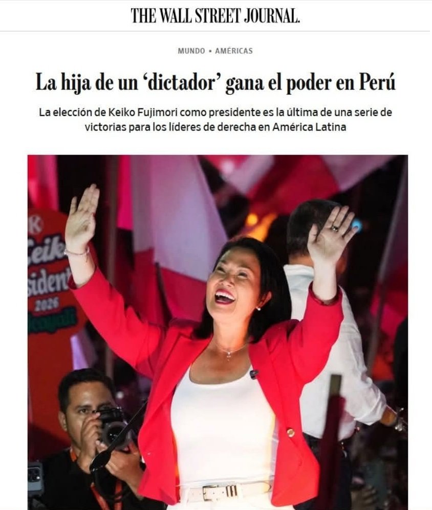jonathanhb19's tweet photo. Este titular de un medio internacional, debería ser el titular verdadero en la Prensa Peruana, pero la prensa Peruana en gran mayoría le besa los pies a Keiko Fujimori https://t.co/RFEWStnk3F