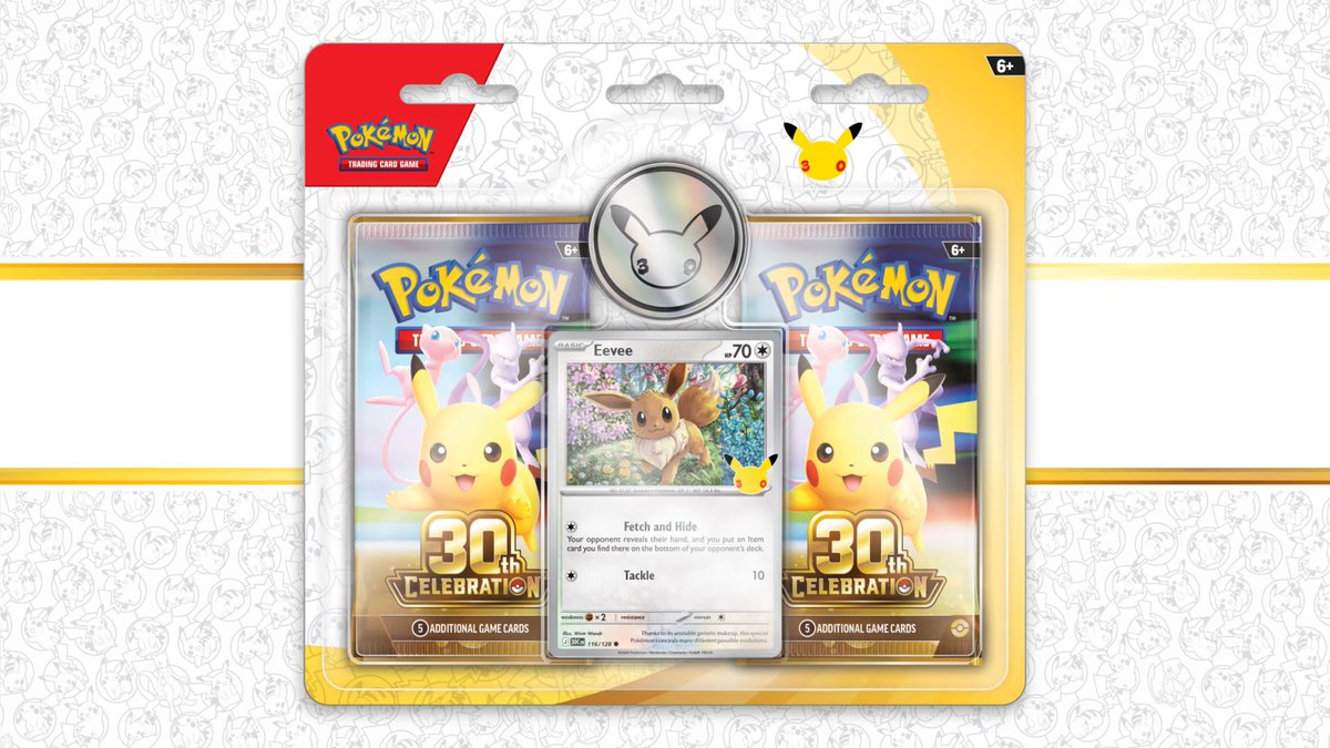 PokemonDealsTCG's tweet photo. Full 30th Anniversary Celebration Release Schedule✨

September 16th:
ETB, Tech Sticker Collection, 2-Pack Blister, Knockout Collection, Binder Collection, Poster Collection, Sylveon ex & Greninja ex Boxes

October 2nd:
Mini Tins and Booster Bundles

October 30th:
Battle Decks Featuring Victini and Zeraora Promo Cards

November 6th:
Umbreon and Espeon Ultra Premium Collections, Ditto Premium Collection, and Mew and Mewtwo Figure Collections

Bookmark this for easy access to the release schedule! We'll post when preorders are available.

#Pokemon #PokemonTCG
