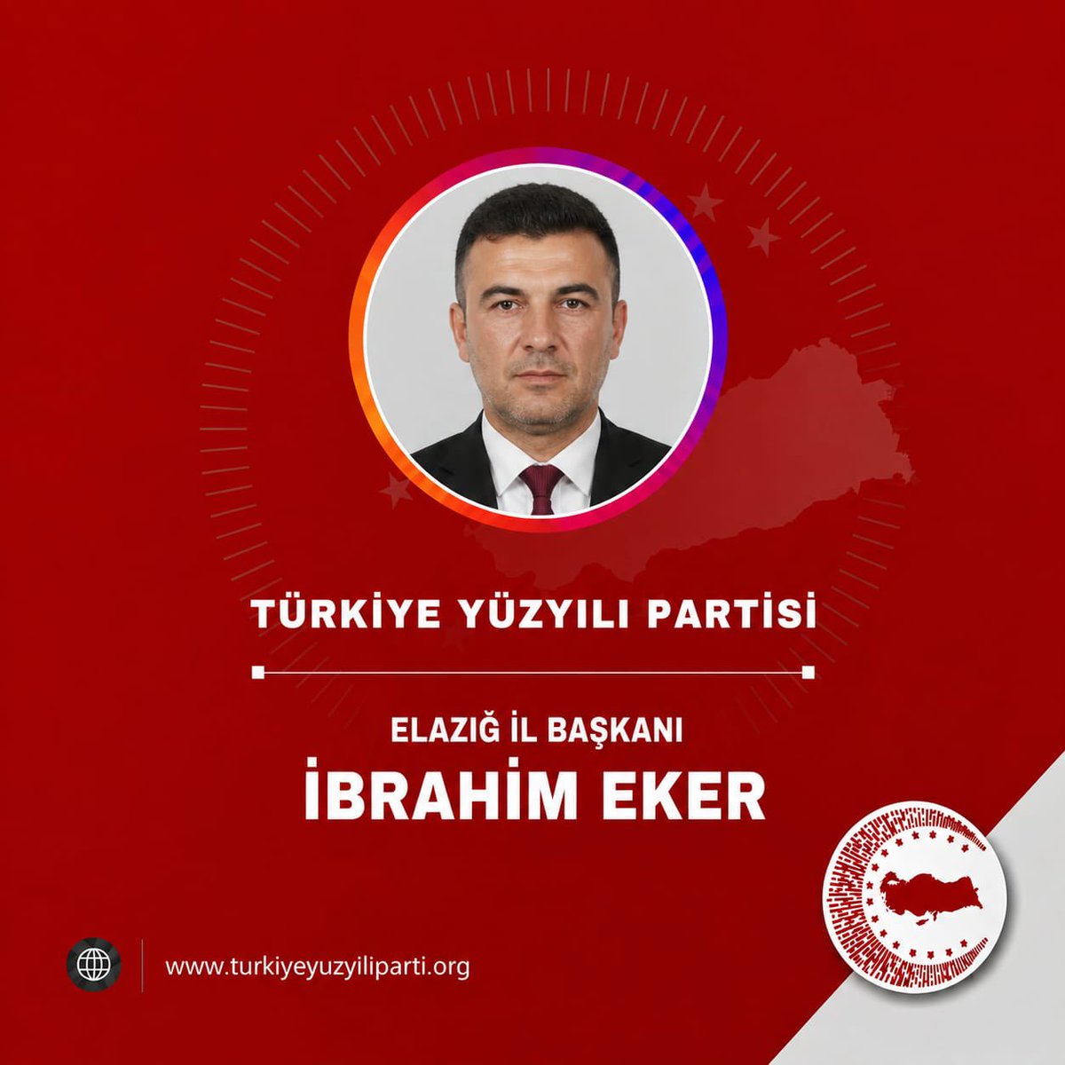 Typgenelmerkezi's tweet photo. Türkiye Yüzyılı Partisi Elazığ İl Başkanlığına Sayın İbrahim Eker atanmıştır.

Bu kutlu görevin; devletimizin bekasına, milletimizin birliğine ve Türkiye Yüzyılı’na güç katmasını temenni ediyoruz.

Hayırlı olsun! 🇹🇷

#TürkiyeYüzyılıPartisi https://t.co/EayohRjSWm