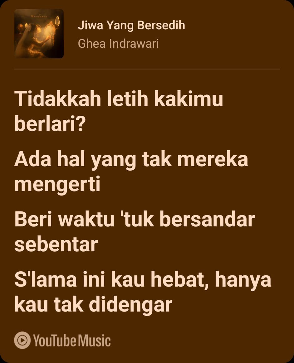 SAIBdelvi's tweet photo. Tanda2 bahwa masa-masa hidup kali ini beratnya cukup merata bagi kebanyakan orang adalah dgn hype-nya lagu2 yg bertujuan menenangkan jiwa. https://t.co/o3MBhKX1Gl