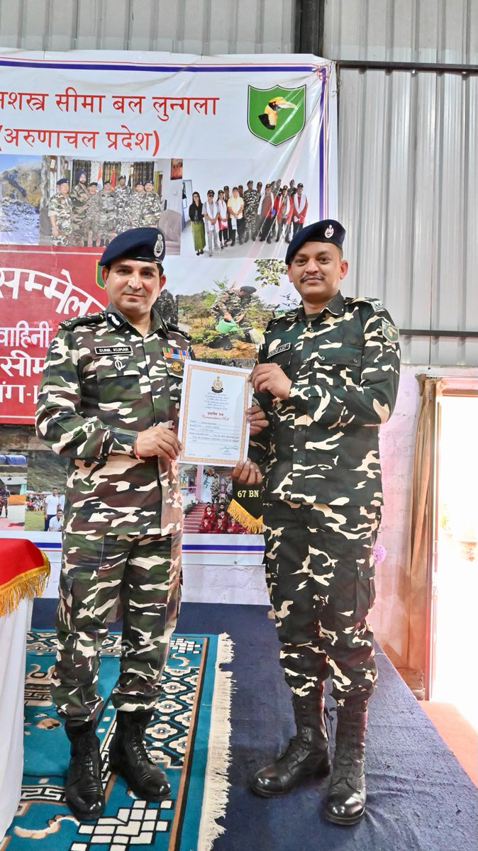 67BnSSB_INDIA's tweet photo. On 30.06.2026, Commandant Shri Sunil Kumar addressed the Sainik Sammelanat 67 Bn SSB, Lungla, emphasizing discipline, professionalism, operational readiness, and dedication to duty. Personnel who displayed exemplary performance were felicitated with commendation certificates https://t.co/mkSUYuxYj9